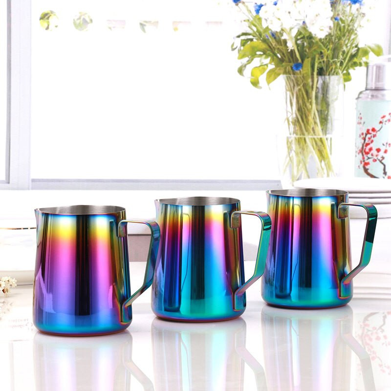 Rozsdamentes acél tejhabosító kancsó eszpresszó kávékancsó Barista Craft kávé tejhabos kancsó 350/600 ml