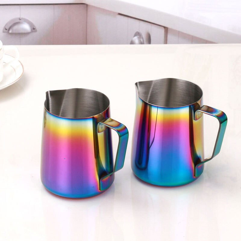 Rozsdamentes acél tejhabosító kancsó eszpresszó kávékancsó Barista Craft kávé tejhabos kancsó 350/600 ml