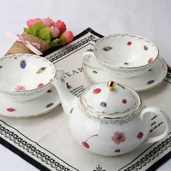 Ins Hot Luxury Coffee Cup με πιάτο Βρετανικό σετ τσαγιού με μοτίβο λουλουδιών σε ευρωπαϊκό κορεατικό κινέζικο στιλ