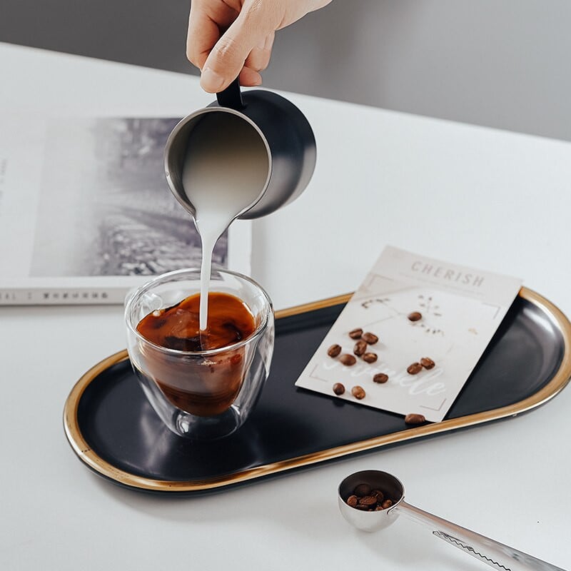 350 ml-es rozsdamentes acél tejhabos kancsó eszpresszó kávé tejeskávé cappuccino habos kancsó csésze krémhabosító kancsó