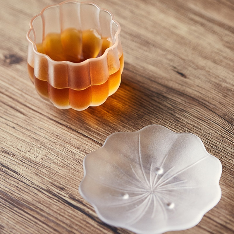 Ръчно изработена стъклена майсторска чаша в японски стил Lotus Прозрачна кунг-фу чаша за чай Голяма чаша за чай арабика 120 ml