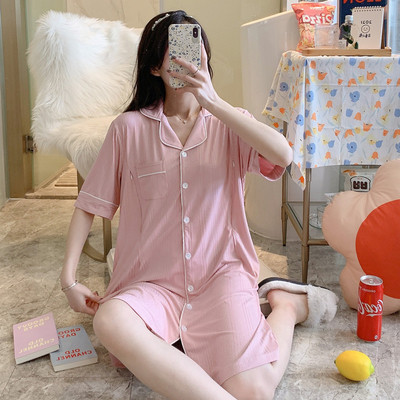 Дамска нощница с дантела и къс ръкав за кърмачки