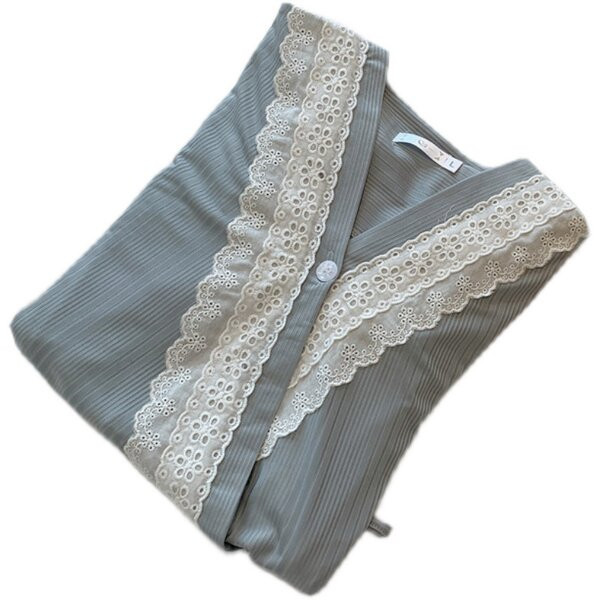 Дамска нощница с дантела и къс ръкав за кърмачки