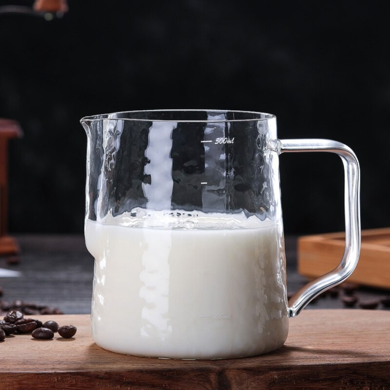 Tejhabosító kancsó 20 oz/600 ml hőálló üveg kávés csésze- alkalmas eszpresszóhoz, latte arthoz és tejhabosítóhoz