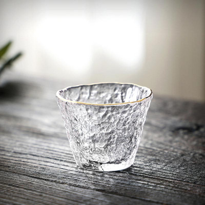 1db üveg teáscsésze átlátszó Kongfu teáscsésze japán stílusú hőálló Glass Master Kung Fu teáscsésze készlet kézzel készített házi boros bögre