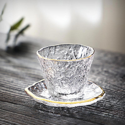 1db üveg teáscsésze átlátszó Kongfu teáscsésze japán stílusú hőálló Glass Master Kung Fu teáscsésze készlet kézzel készített házi boros bögre