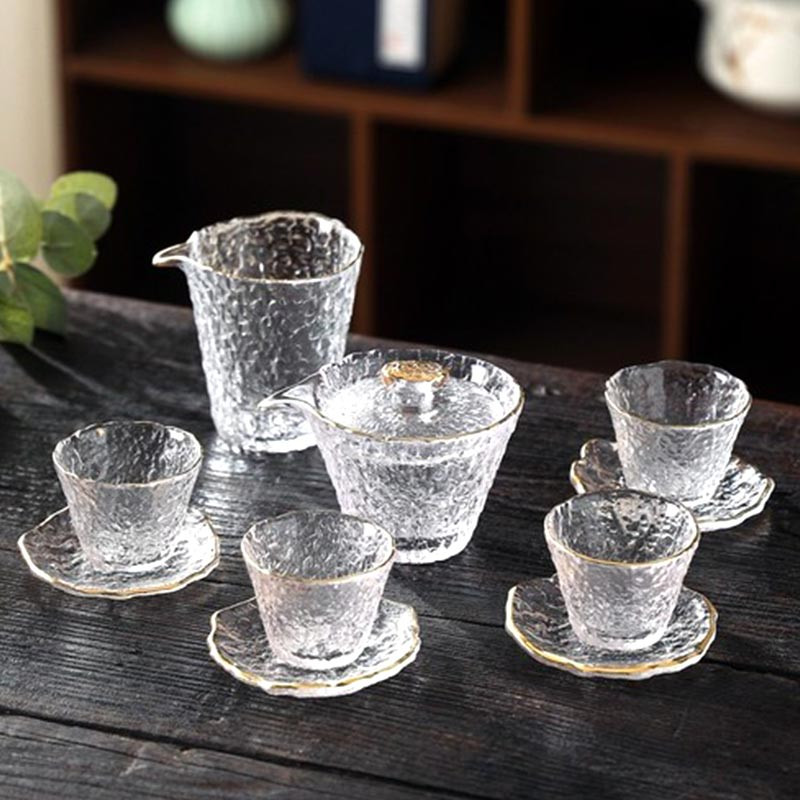 1db üveg teáscsésze átlátszó Kongfu teáscsésze japán stílusú hőálló Glass Master Kung Fu teáscsésze készlet kézzel készített házi boros bögre