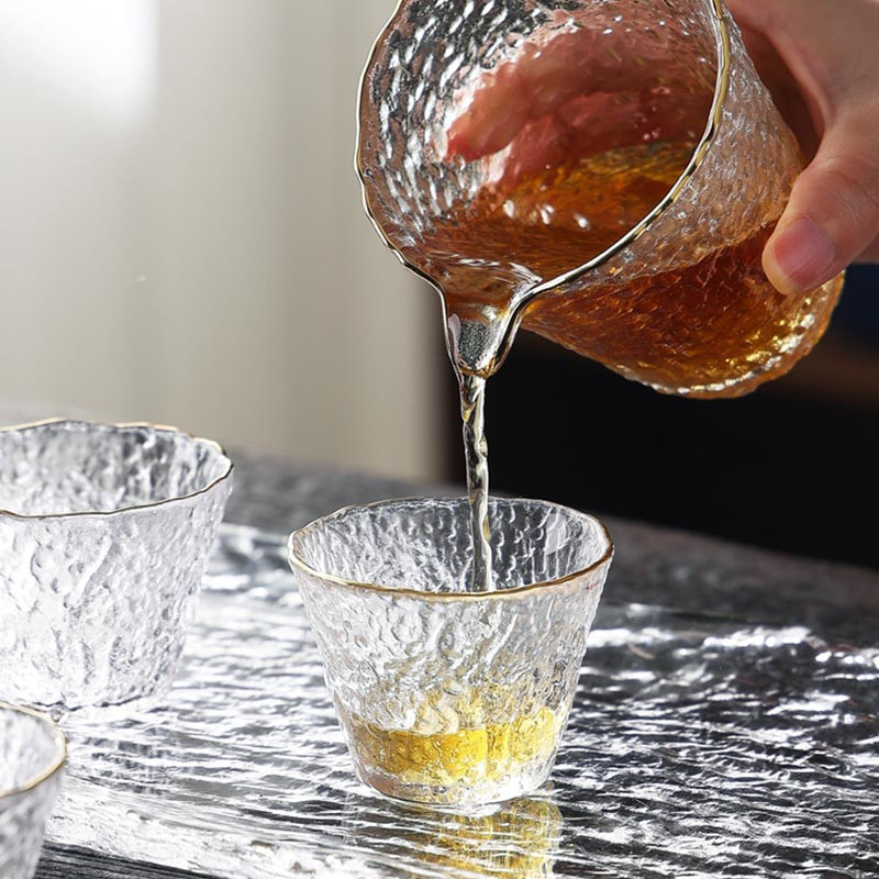1db üveg teáscsésze átlátszó Kongfu teáscsésze japán stílusú hőálló Glass Master Kung Fu teáscsésze készlet kézzel készített házi boros bögre