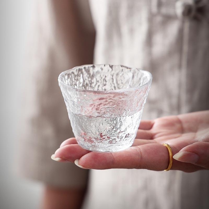1db üveg teáscsésze átlátszó Kongfu teáscsésze japán stílusú hőálló Glass Master Kung Fu teáscsésze készlet kézzel készített házi boros bögre