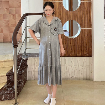 Дамска нощница с дълъг ръкав и копчета -подходяща за бременни