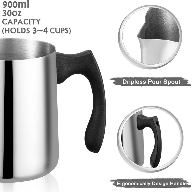 32oz/900 ml rozsdamentes acél tejhabos kancsó eszpresszó kávé Barista Craft latte cappuccino tejszínhabosító csésze kancsó