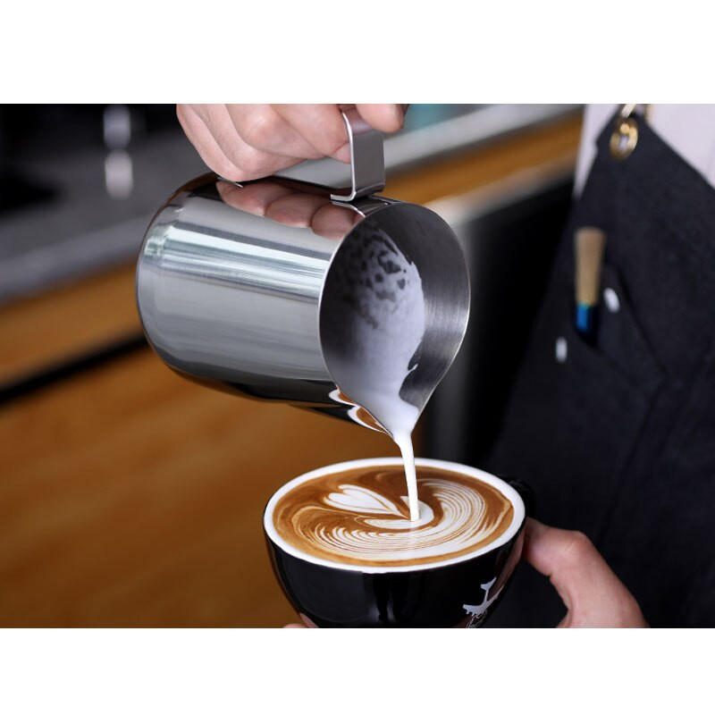 Rozsdamentes acél habosító kancsó Kézműves eszpresszó kávé Barista tejeskávé cappuccino tejszínes csésze habosító kancsó