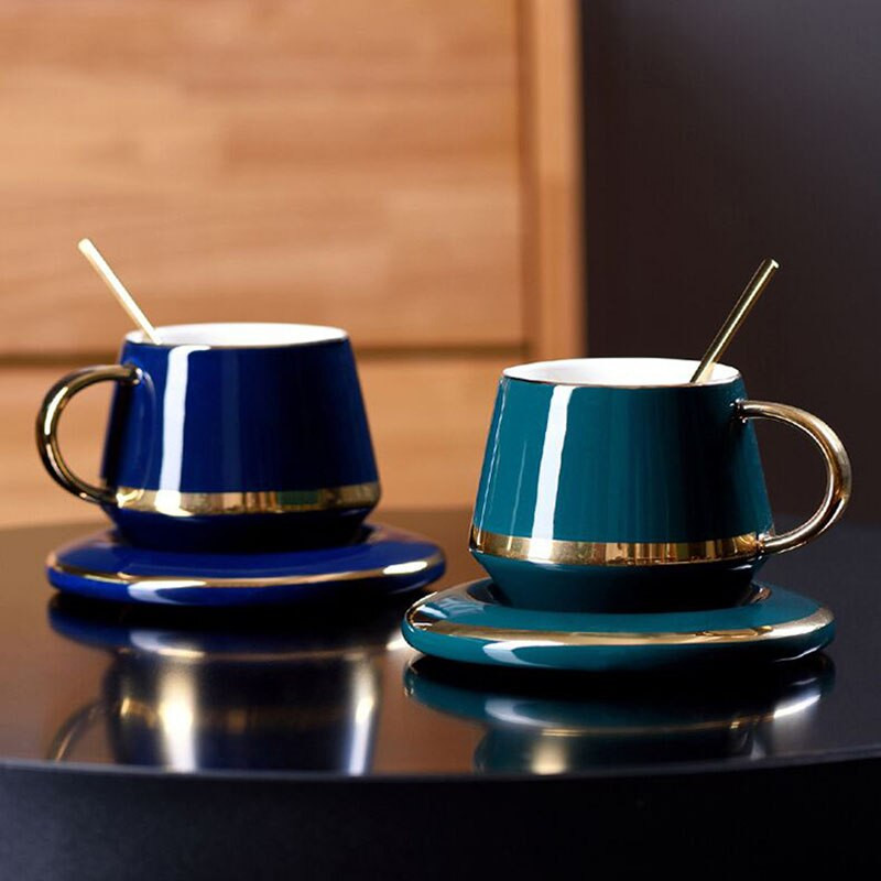 180 ml-es kerámia teáscsésze készlet kávéscsészék és csészealj európai stílusú reggeli tejcsésze Otthoni irodai teáscsésze porcelán ital