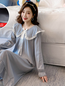 Модерна дамска нощница с панделка  -подходяща за кърмачки