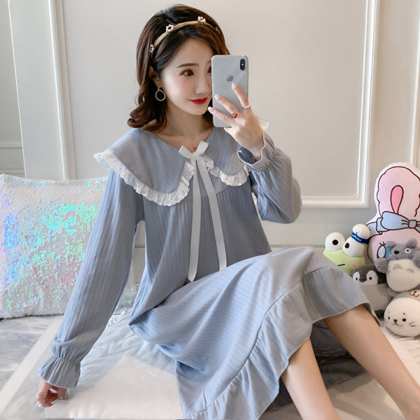 Модерна дамска нощница с панделка  -подходяща за кърмачки