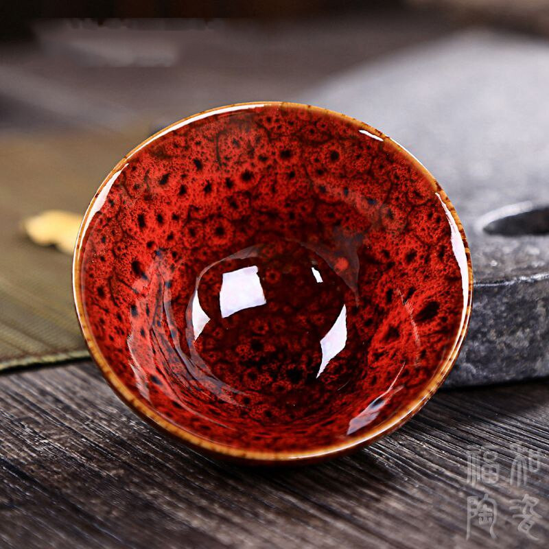 Variálható máz Teáskészlet csészék temmoku máz Yohen temmoku Színes Transzmutációs máz Jun porcelán tál Tea csésze Kerámia teáscsésze