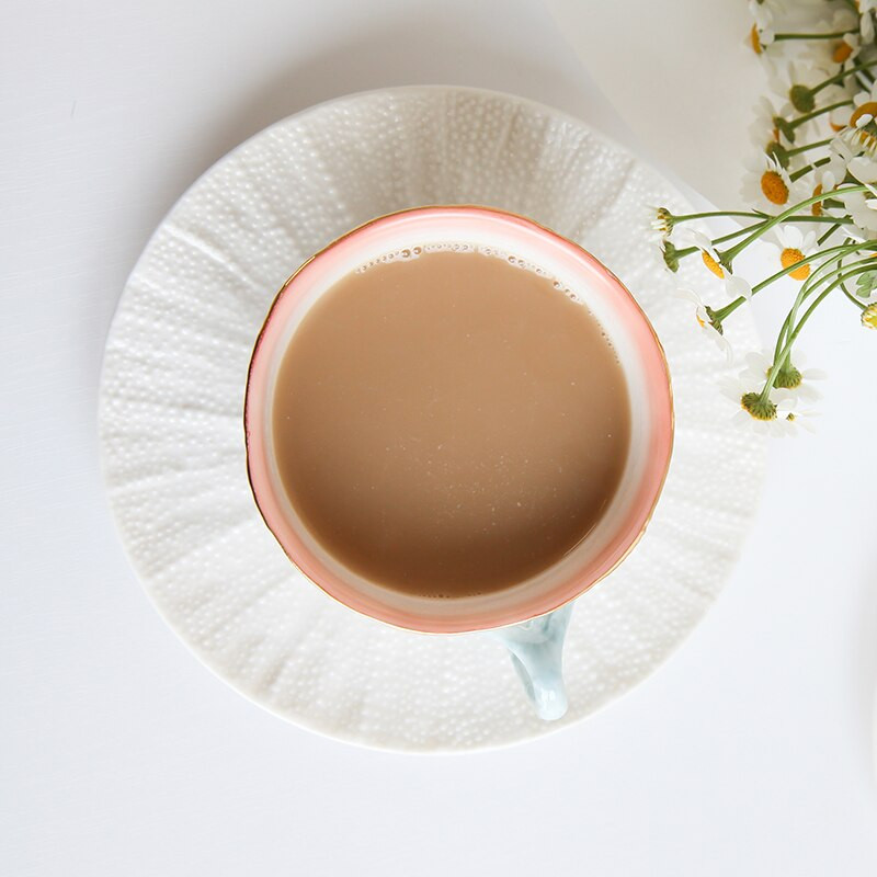 7 uncia színátmenetes kerámia kávéscsésze és csészealj készlet Porcelán teáscsésze készlet Kreatív ajándékok