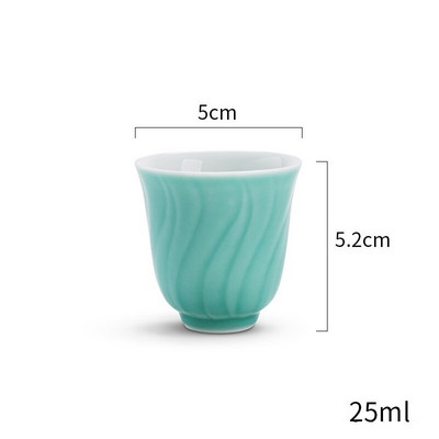 CHANSHOVA 25/60 ml stil chinezesc Forma petală Set mic de ceai și farfurii din ceramică Set cești de cafea Bol de ceai din porțelan din China H459