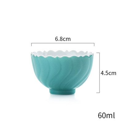 CHANSHOVA 25/60 ml stil chinezesc Forma petală Set mic de ceai și farfurii din ceramică Set cești de cafea Bol de ceai din porțelan din China H459