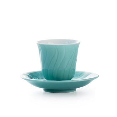 CHANSHOVA 25/60 ml stil chinezesc Forma petală Set mic de ceai și farfurii din ceramică Set cești de cafea Bol de ceai din porțelan din China H459