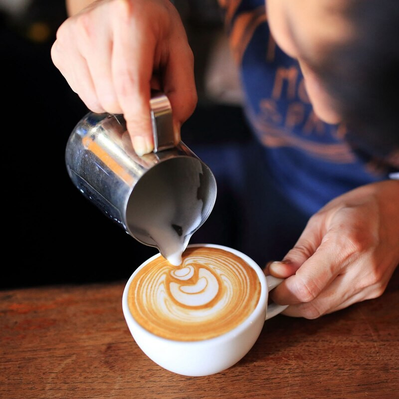 Rozsdamentes acél tejhabos kancsó Eszpresszó gőz kávé Barista Craft Latte Cappuccino tejszínhabos kancsó