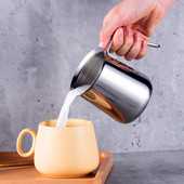 350 ml-es rozsdamentes acél tejhabosító kancsó Latte Art Cappuccino drótnyelű tejkancsó eszpresszó kávékrémhabosító csésze