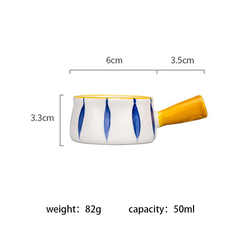 Керамична мини тенджера за мляко от чаша за кафе с дръжка Японска млечна захар ягодова тенджера за мляко цветя дизайнерска готварска печка в кухнята
