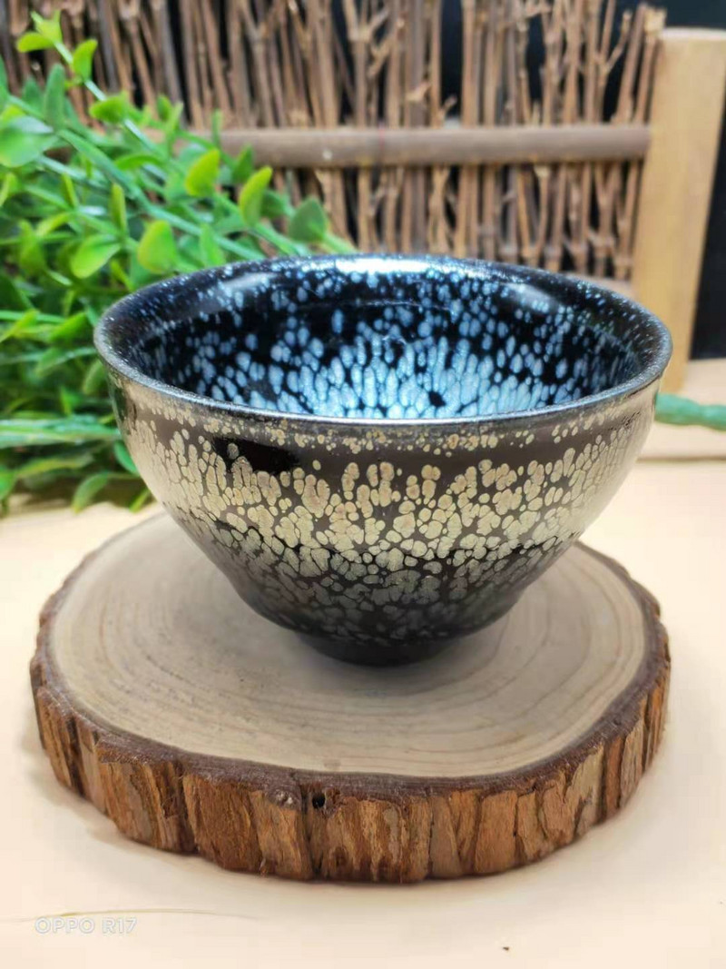 Jianzhan porcelianinis arbatos puodelis Kinijos Kung Fu arbatos rinkinys Keraminis arbatos puodelis Mažas Tenmoku arbatos dubuo Rankų darbo graži meistriška dovana