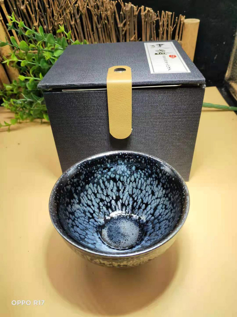 Jianzhan porcelianinis arbatos puodelis Kinijos Kung Fu arbatos rinkinys Keraminis arbatos puodelis Mažas Tenmoku arbatos dubuo Rankų darbo graži meistriška dovana