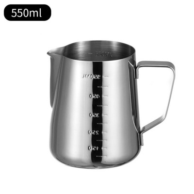 350/550/900 ml-es rozsdamentes acél tejhabosító kézműves tejeskávé-kancsó kávéfőzővel, kihúzható virágkannákkal mérőpohár bögre