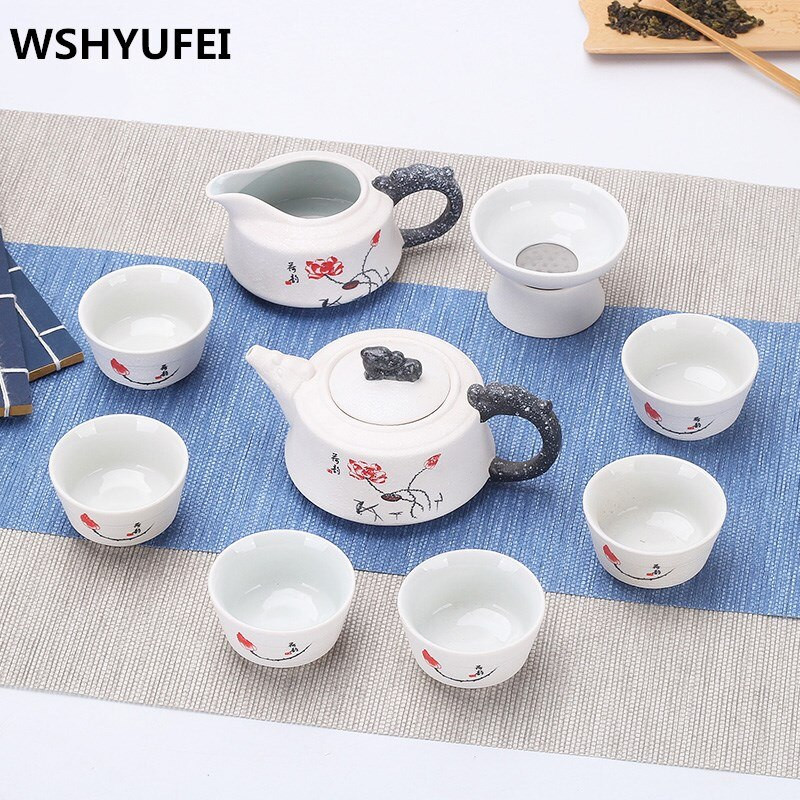 Нов jingdezhen изискан керамичен чайник чайници чаша за чай порцелан китайски кунг фу комплект за чай прибори за напитки