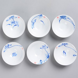 6 бр./компл. Китайска керамична чаша за чай Напукана с лед чаша с глазура Кунг-фу чайник Малка порцеланова купа за чай Чаша за чай Аксесоари за пиене