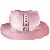 Комплект чаши за чай и чинийки от розово кристално стъкло Японско стъкло за саке Подаръци за рожден ден на момиче приятелка Изискана кутия за подарък Опаковка 55 мл