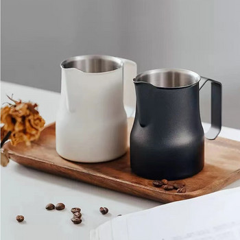 Είδη καφέ Ανοξείδωτη στάμνα Φλιτζάνι αφρός γάλακτος για Barista Pitcher Μίξερ κουζίνας Latte Art Jug Barista Milk Pot Home Office