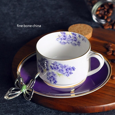 Anglų kalbos espreso arabų kavos puodelių rinkinys Prabangūs stalo reikmenys Bone China pusryčių puodelis Kavos puodelis Porcelianinis Taza Ceramica Indai