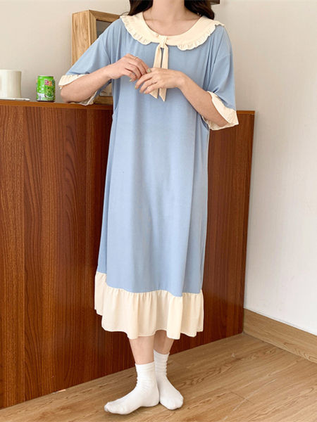 Дамска нощница с 3/4 ръкави за кърмачки