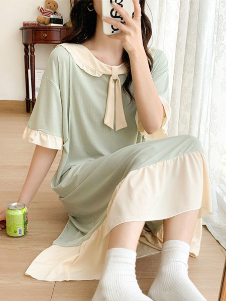 Дамска нощница с 3/4 ръкави за кърмачки