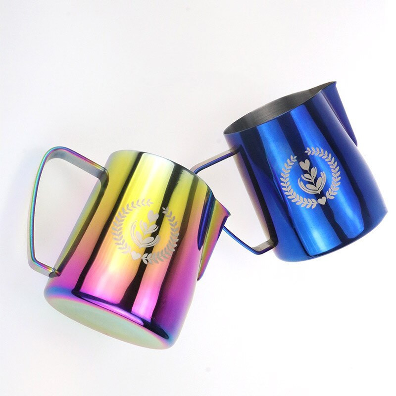 Urcică pentru spumare a laptelui, ulcior de lapte pentru aburire din oțel inoxidabil ulcior pentru aburire pentru espresso ulcior pentru spumare pentru cappuccino latte Art Cup