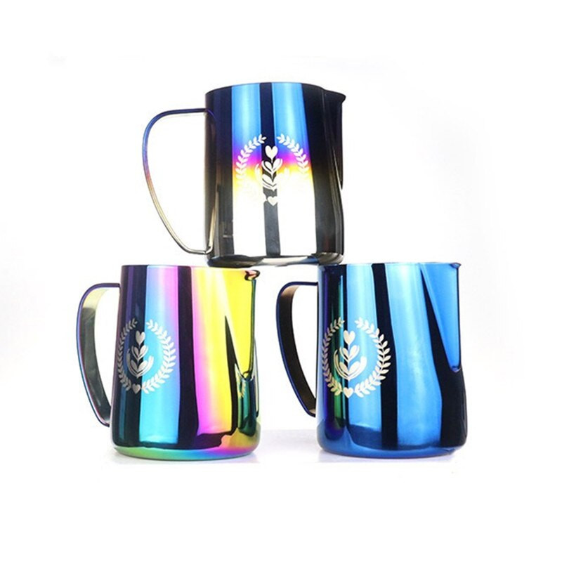 Urcică pentru spumare a laptelui, ulcior de lapte pentru aburire din oțel inoxidabil ulcior pentru aburire pentru espresso ulcior pentru spumare pentru cappuccino latte Art Cup