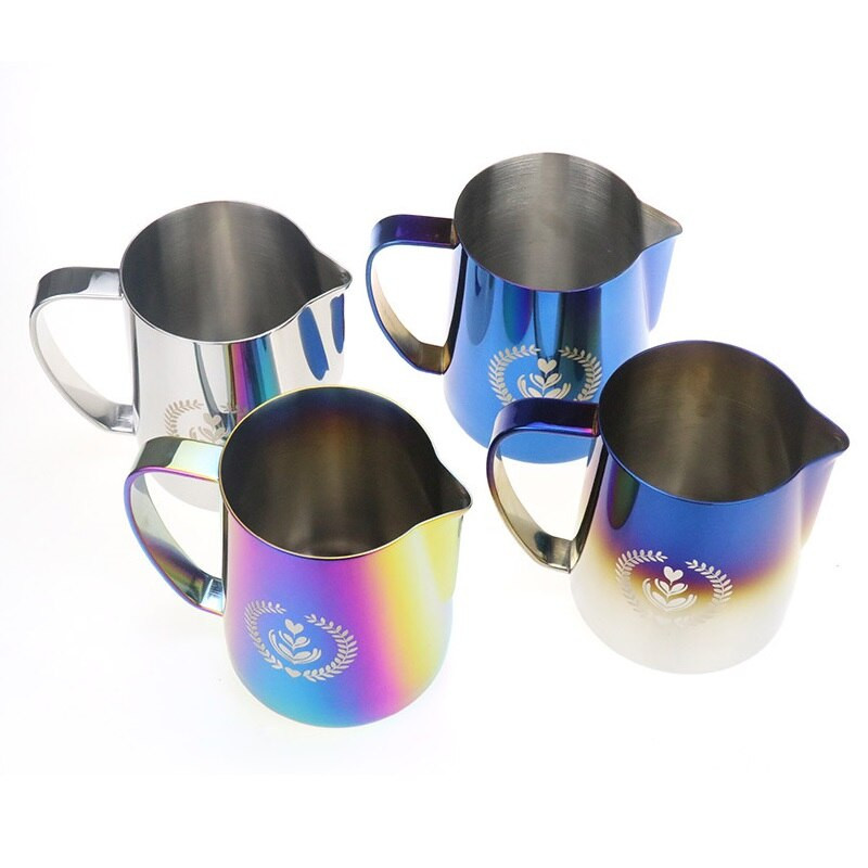 Urcică pentru spumare a laptelui, ulcior de lapte pentru aburire din oțel inoxidabil ulcior pentru aburire pentru espresso ulcior pentru spumare pentru cappuccino latte Art Cup