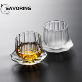 130 мл ръчно изработена стъклена майсторска чаша в японски стил Lotus Прозрачна кунг-фу чаша за чай Голяма чаша за чай арабика Чаша за кафе Мляко Съдове за напитки