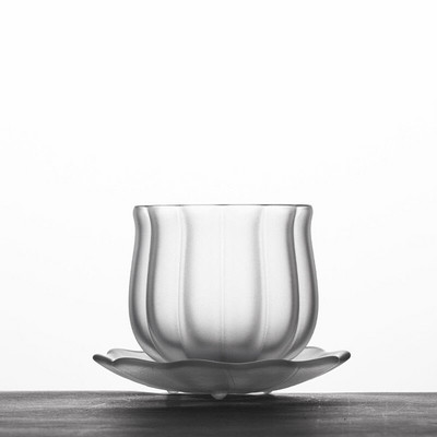 130 мл ръчно изработена стъклена майсторска чаша в японски стил Lotus Прозрачна кунг-фу чаша за чай Голяма чаша за чай арабика Чаша за кафе Мляко Съдове за напитки