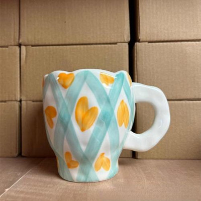 CuteLife Nordic Fehér Virág Kerámia kávéscsésze Konyhai Tej Tea Italkészlet Reggeli Csésze Porcelán Vintage Párajándékok Aranyos bögre