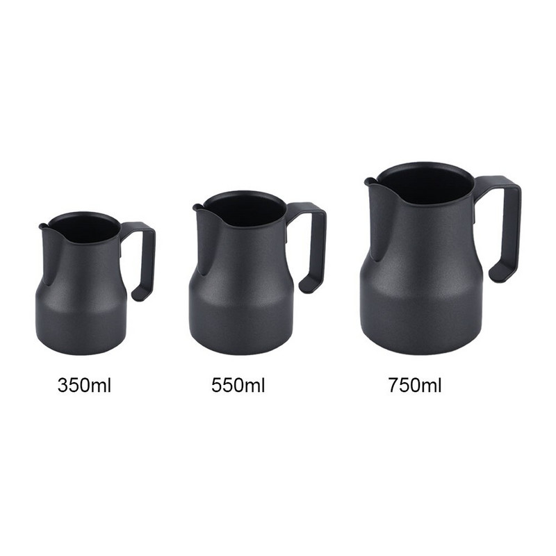 Kávé Barista krém rozsdamentes acél Kiegészítők Konyhai divat Modern egyszerű habosító kancsó fogantyúval tejeskancsó Kávéedények