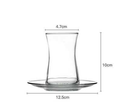 PASABAHCE pulyka fekete tea csésze és csészealj készletek Water Drop Cafe Bohea teáscsésze eszpresszó kávés tálcakészlet hőálló üvegpohár