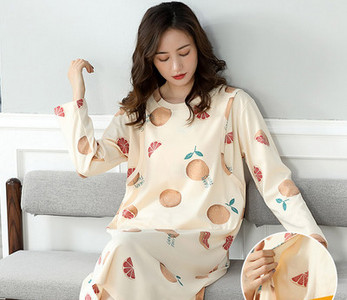 Нов модел дамска нощница с дълъг ръкав за кърмачки