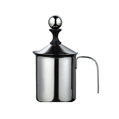 400 ml rankinis pieno putų plakiklis Buitinis nerūdijančio plieno kavos putotuvas dvigubo tinklelio kavos kapučino putojimas grietinėlės virtuvės įrankiai