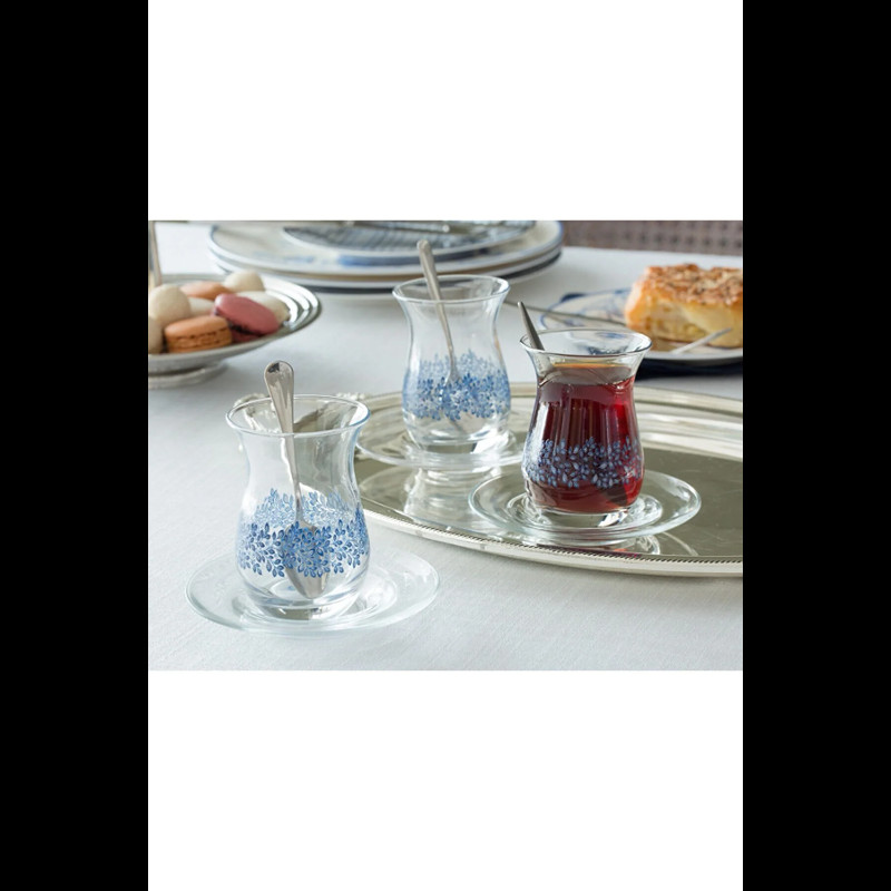 Turkiškos arbatos puodelių rinkinys iš 6 plonų juosmens aukštos kokybės stiklinių turkiškos arbatos stiklinių ir 6 stiklinių rinkinys šešiems asmenims