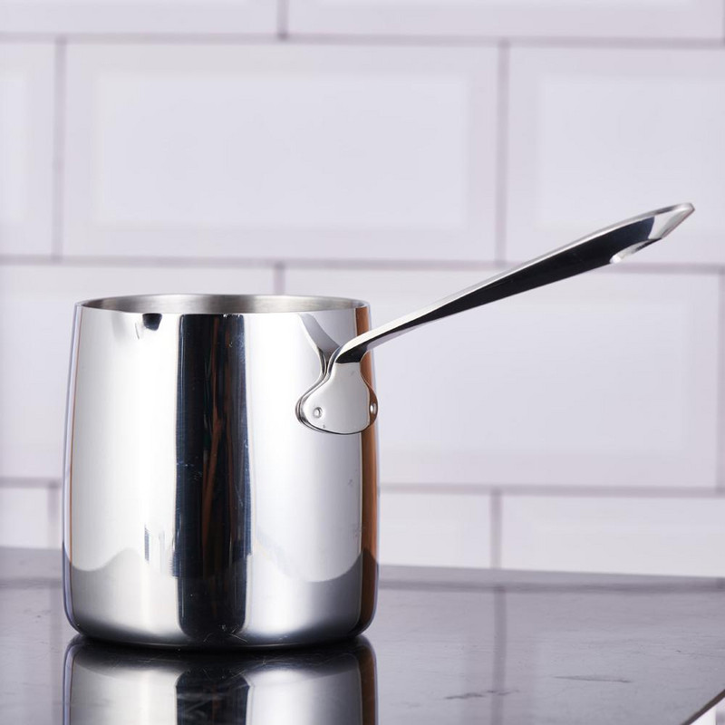 (12oz/370ml)Καφετιέρα Βούτυρο Καφετιέρα Milk Warmer Μίνι τήγμα βουτύρου με στόμιο 18/10 τριπλό ανοξείδωτο ατσάλι