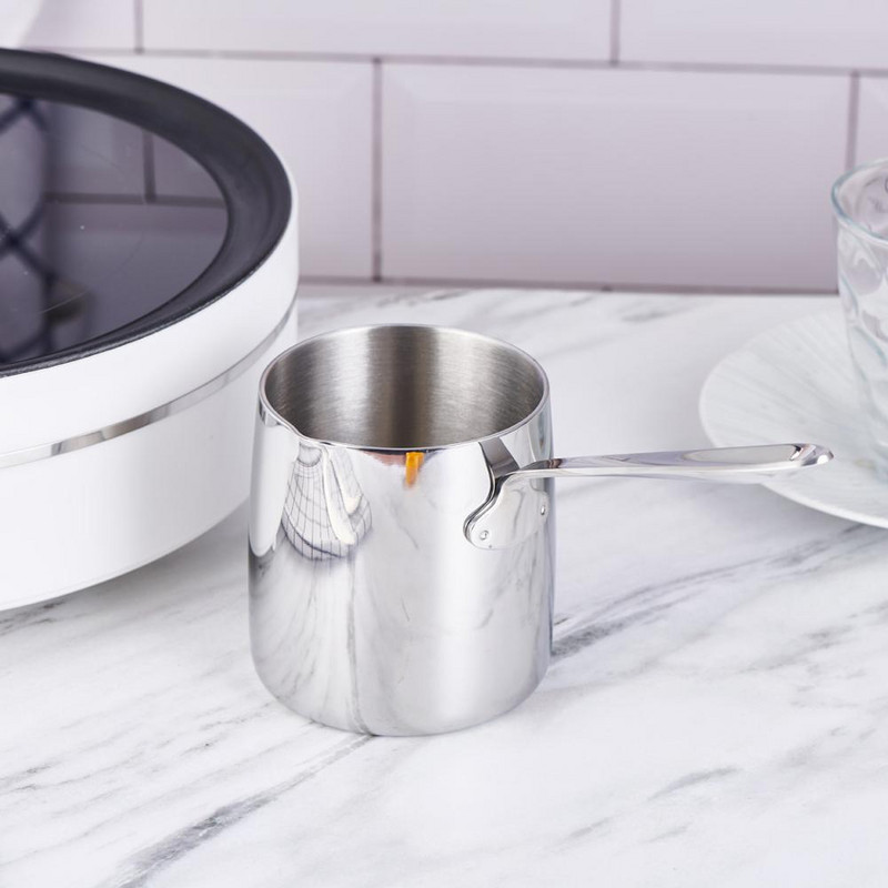 (12oz/370ml)Καφετιέρα Βούτυρο Καφετιέρα Milk Warmer Μίνι τήγμα βουτύρου με στόμιο 18/10 τριπλό ανοξείδωτο ατσάλι